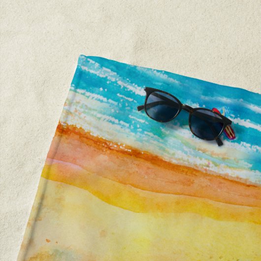 Paraplu's in de zand strandlaken (In situ)