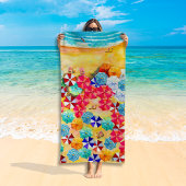 Paraplu's in de zand strandlaken