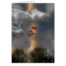 Paraplu's in een kloudschap