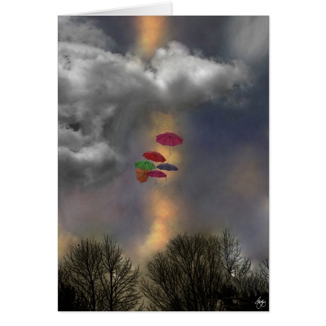 Paraplu's in een kloudschap (Voorkant)