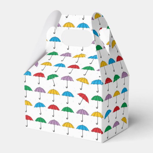 Paraplu's in Rain Favor Box Bedankdoosjes (Achterkant)