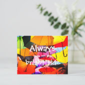 Paraplu's // Kijk altijd aan de zonnige kant Briefkaart (Staand voorkant)