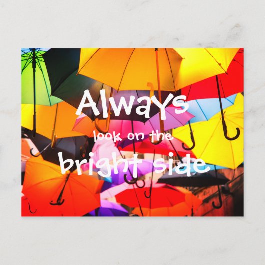 Paraplu's // Kijk altijd aan de zonnige kant Briefkaart (Voorkant)