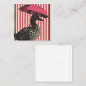 Paraplu's omhoog & regenbogen wachten: eend notitiekaartje (Voorkant / Achterkant)