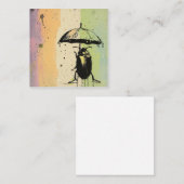 Paraplu's omhoog & whiskers uit: speelse kevers notitiekaartje (Voorkant / Achterkant)