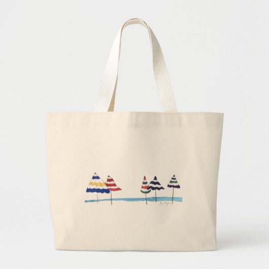 Paraplu's op de aanflaag grote tote bag (Voorkant)