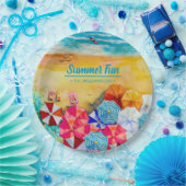 Paraplu's op de zand papieren bordje (Feest)