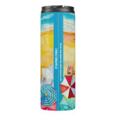 Paraplu's op de zand thermosbeker (Achterkant)