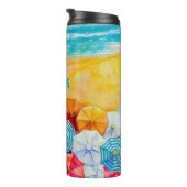 Paraplu's op de zand thermosbeker (Geroteerd rechts)