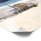 paraplu's op het strand van St. Maarten, Caribisch Foto Afdruk (Hoek)