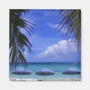 paraplu's op het strand van St. Maarten, Caribisch Magneet