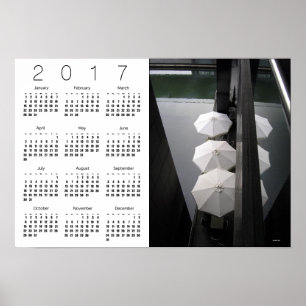 Paraplu's Paris Wit Kalender Poster 2017