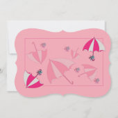 Paraplu's Roze Verjaardag Uitnodiging (Achterkant)
