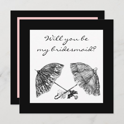  paraplu's uitnodigen kaart (Voorkant / Achterkant)