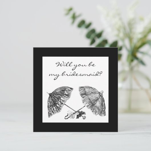  paraplu's uitnodigen kaart (Staand voorkant)