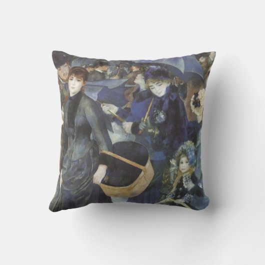 Paraplu's van Pierre Renoir,  impressionisme Kussen (Achterkant)