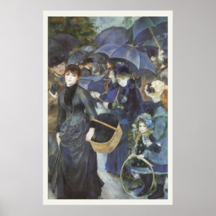 Paraplu's van Pierre Renoir, impressionisme Poster