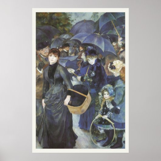 Paraplu's van Pierre Renoir, impressionisme Poster (Voorkant)