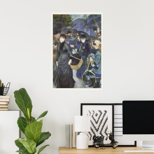 Paraplu's van Pierre Renoir, impressionisme Poster (Thuiskantoor)