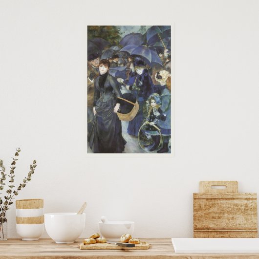 Paraplu's van Pierre Renoir, impressionisme Poster (Keuken)