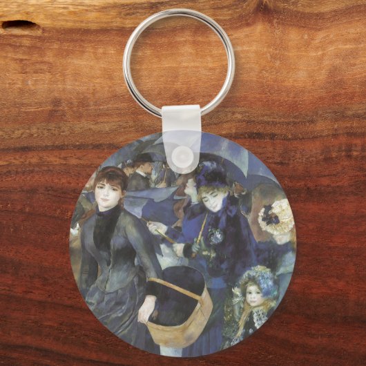 Paraplu's van Pierre Renoir,  impressionisme Sleutelhanger (Voorkant)