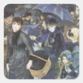 Paraplu's van Pierre Renoir,  impressionisme Vierkante Sticker (Voorkant)