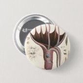 Parapluu Inktvissen, Dierillustraties uit de Werel Ronde Button 5,7 Cm (Voorkant /achterkant)