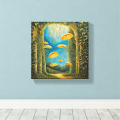 Parapluwijnstokken: bladerdak van Natuur Canvas Afdruk (Insitu (Houten vloer))