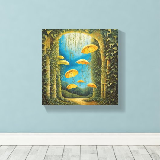 Parapluwijnstokken: bladerdak van Natuur Canvas Afdruk (Insitu (Houten vloer))