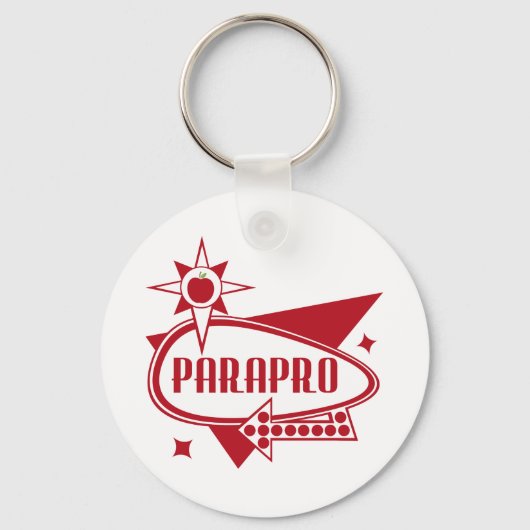 Parapro - Retro Red 60's geïnspireerd teken Sleutelhanger (Voorkant)