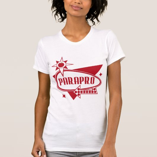 Parapro - Retro Red 60's geïnspireerd teken T-shirt (Voorkant)