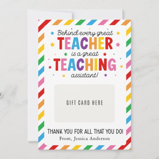 Paraprofessional Appreciation Day Gift Card Holder Kaart (Voorkant)
