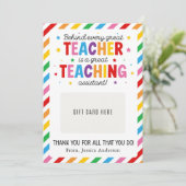 Paraprofessional Appreciation Day Gift Card Holder Kaart (Staand voorkant)