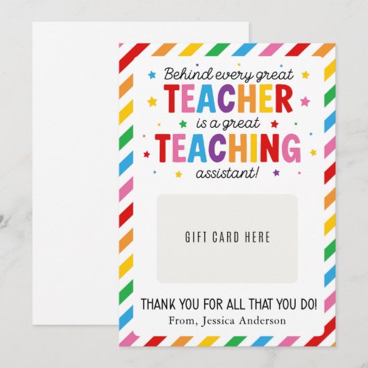 Paraprofessional Appreciation Day Gift Card Holder Kaart (Voorkant / Achterkant)