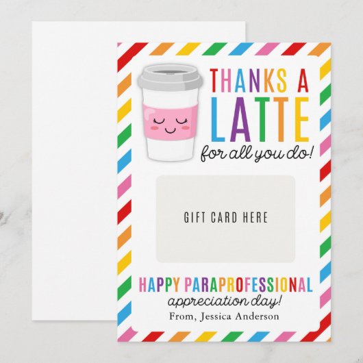 Paraprofessional Appreciation Day Gift Card Holder Kaart (Voorkant / Achterkant)