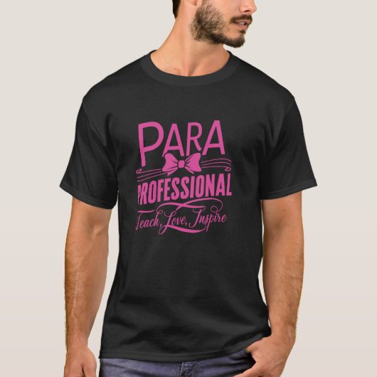Paraprofessional Coquette Bow School Para Squad Te T-shirt (Voorkant)