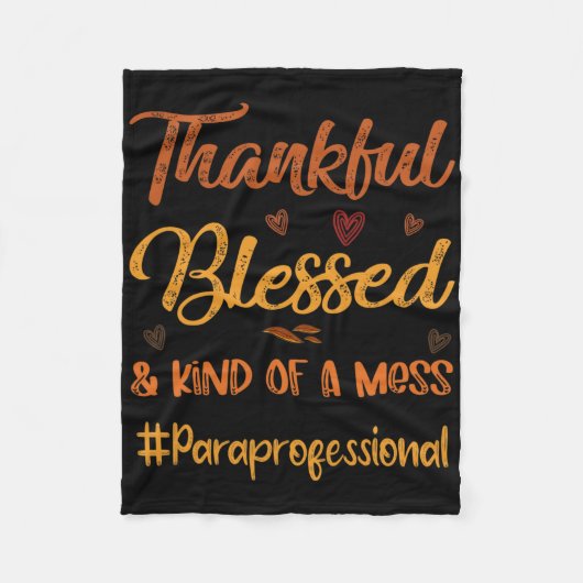 ParaProfessional Dankbare Gezegende Thanksgiving V Fleece Deken (Voorkant)