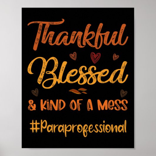 ParaProfessional Dankbare Gezegende Thanksgiving V Poster (Voorkant)