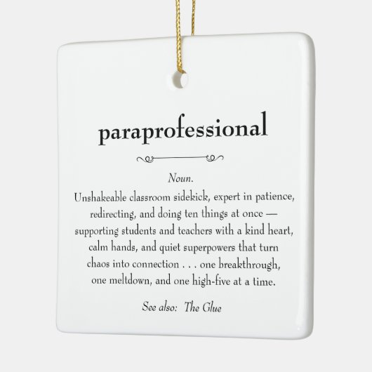 Paraprofessional Definition Waardering Gift Keramisch Ornament (Links)