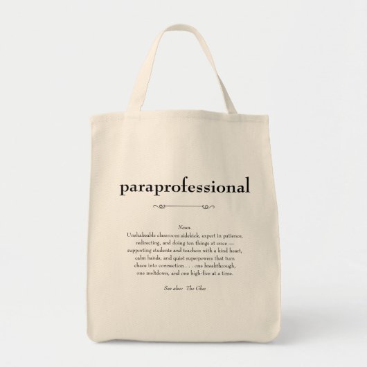 Paraprofessional Definition Waardering Gift Tote Bag (Voorkant)