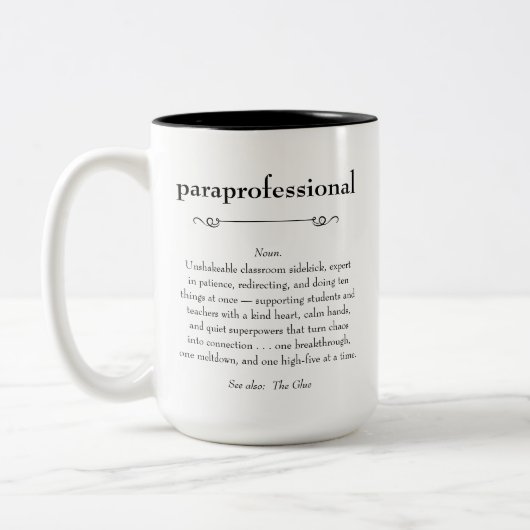 Paraprofessional Definition Waardering Gift Tweekleurige Koffiemok (Links)