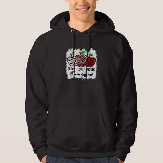 Paraprofessional For Teacher Student Kids Back To  Hoodie (Voorkant)