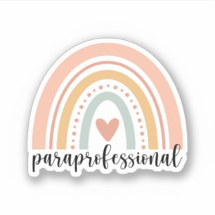 Paraprofessional Gift, Para Teacher Rainbow Sticker