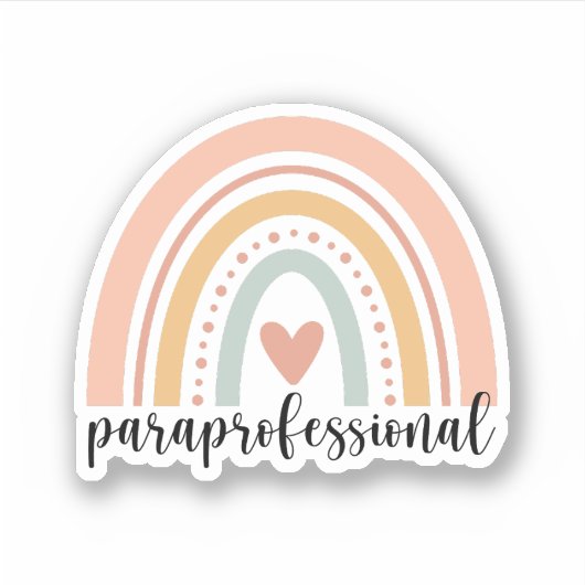 Paraprofessional Gift, Para Teacher Rainbow Sticker (Voorkant)