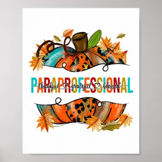 Paraprofessional Happy Herfst Y'all Pumpkin Para T Poster (Voorkant)