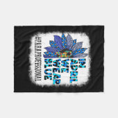 Paraprofessional in april Draag we Blue Autism Awa Fleece Deken (Voorkant (Horizontaal))