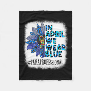 Paraprofessional in april Draag we Blue Autism Awa Fleece Deken