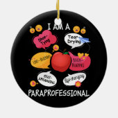 Paraprofessional in het leven veranderen - Para Sq Keramisch Ornament (Achterkant)