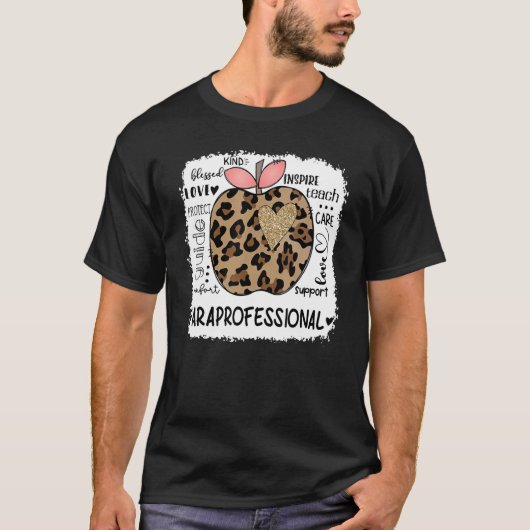 Paraprofessional Kind Blessed Teach Inspire Love L T-shirt (Voorkant)
