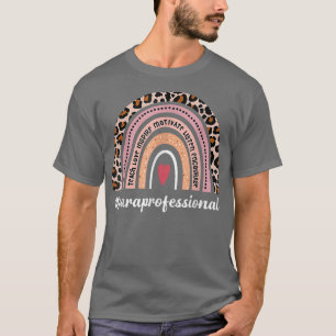 Paraprofessional life boho leopard regenboog terug t-shirt